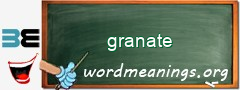 WordMeaning blackboard for granate